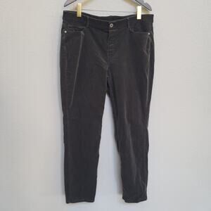 J Jill Corduroy Pants Womens XL Stretch Gray Pull On Fall Winter 38 waist Casual